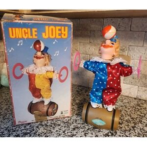 Vintage Musical Uncle Joey Clown By Monroe Ideal Toys  (Taiwan) Excellent‎ Cond